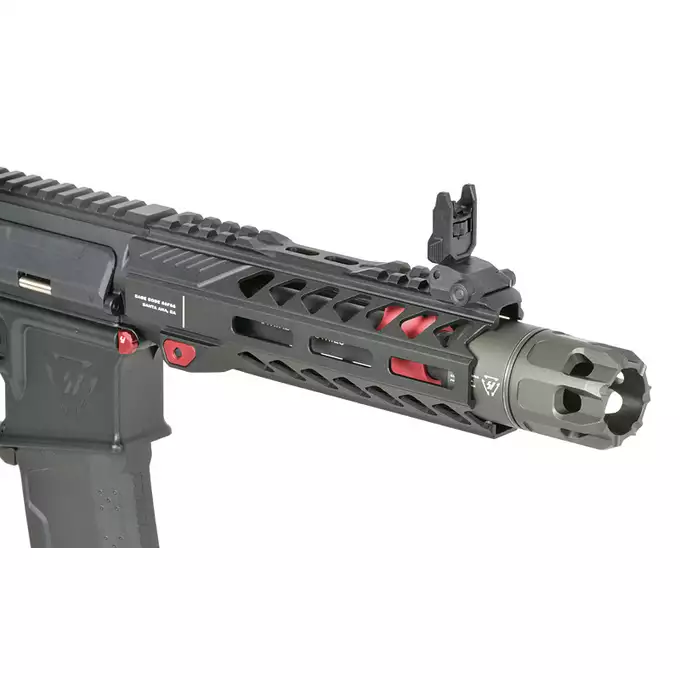 [Zestaw] Replika Karabinka Strike industries 7" Raider Competition CQB, Gen-2 - Red [EMG] + Ładowarka V3+ do akumulatorów LiPo/LiFe [IPower] + Akumulator Li-Po 1100mAh 11,1V 20C - Deans [IPower]