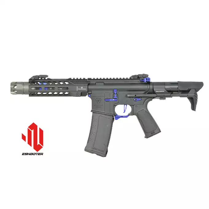 [Zestaw] Replika Karabinka Strike industries 7" Raider Competition CQB, Gen-2 - Blue [EMG] + Ładowarka V3+ do akumulatorów LiPo/LiFe [IPower] + Akumulator Li-Po 1100mAh 11,1V 20C - Deans [IPower]