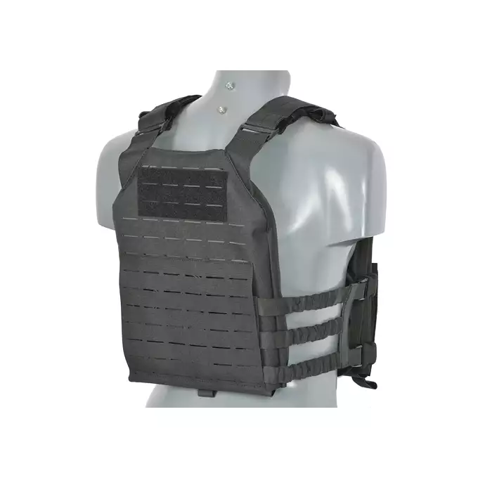 [Zestaw] Kamizelka Assault Plate Carrier Laser-Cut Buckle Up z ładownicą na magazynki AR/AK - Czarna [8Fields] + Duża ładownica Laser-Cut ogólnego przeznaczenia - Black [8FIELDS] + Panel Buckle Up Laser-Cut na 6 magazynków AR15/AK - Czarny [8Fields]