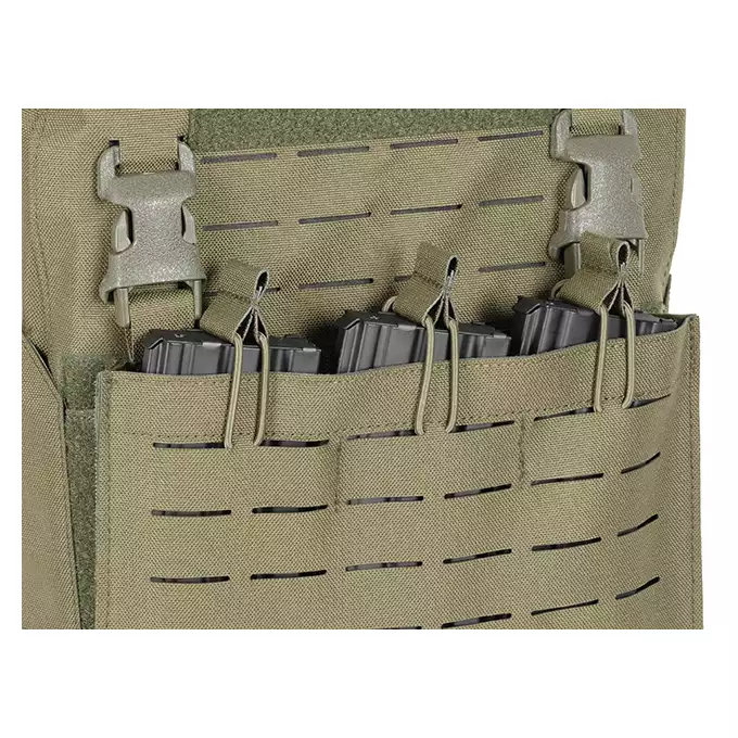 QRF Plate Carrier Laser-Cut Buckle Up with AR15/AK Magazine Pouch - Olive [8FIELDS]