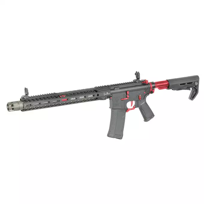 [Zestaw] Replika Karabinka Strike industries 15.5" Raiders Competition Rifle - Red [EMG] + Ładowarka V3+ do akumulatorów LiPo/LiFe [IPower] + Akumulator Li-Po 1100mAh 11,1V 20C - Deans [IPower]