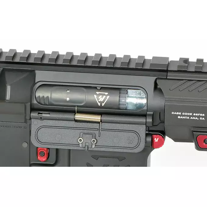 [Zestaw] Replika Karabinka Strike industries 13.5" Raiders Competition Carbine - Red [EMG] + Ładowarka V3+ do akumulatorów LiPo/LiFe [IPower] + Akumulator Li-Po 1100mAh 11,1V 20C - Deans [IPower]