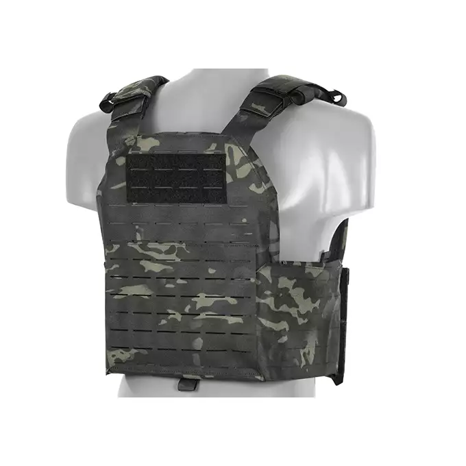 QRF Plate Carrier Laser-Cut Buckle Up with AR15/AK Magazine Pouch - Multicamo Black [8FIELDS]