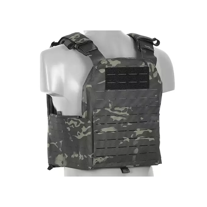QRF Plate Carrier Laser-Cut Buckle Up with AR15/AK Magazine Pouch - Multicamo Black [8FIELDS]
