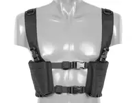 Chest Rig with Two Pouches for 6 AR / AK Magazines, Laser Cut - Black [8FIELDS]