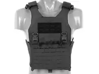 QRF Plate Carrier Laser-Cut Buckle Up with AR15/AK Magazine Pouch - Black [8FIELDS]