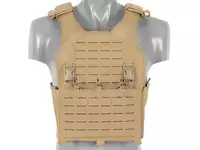 QRF Plate Carrier Laser-Cut Buckle Up with AR15/AK Magazine Pouch - Tan [8FIELDS]