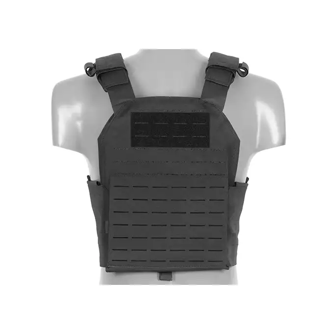 QRF Plate Carrier Laser-Cut Buckle Up with AR15/AK Magazine Pouch - Black [8FIELDS]