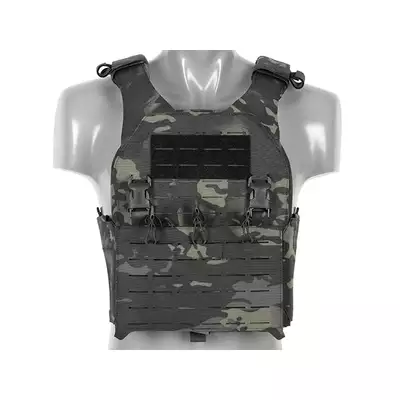 QRF Plate Carrier Laser-Cut Buckle Up with AR15/AK Magazine Pouch - Multicamo Black [8FIELDS]