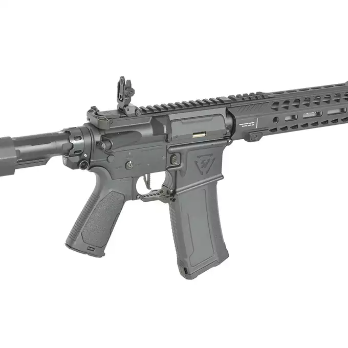 [Zestaw] Replika Karabinka Strike industries 13.5" Raiders Carbine - Black [EMG] + Ładowarka V3+ do akumulatorów LiPo/LiFe [IPower] + Akumulator Li-Po 1100mAh 11,1V 20C - Deans [IPower]