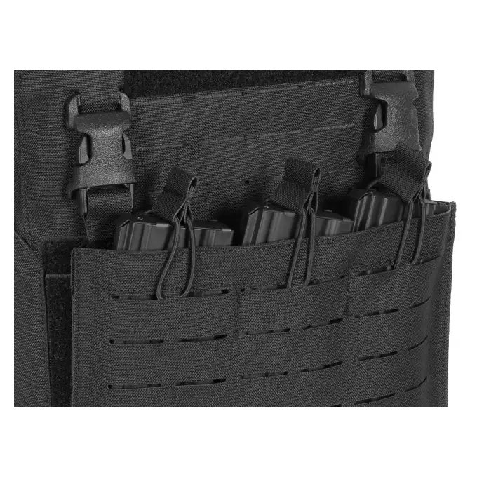 QRF Plate Carrier Laser-Cut Buckle Up with AR15/AK Magazine Pouch - Black [8FIELDS]