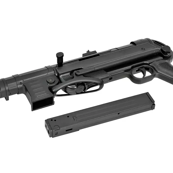 [Zestaw] Replika pistoletu maszynowego MP40 Full Metal AEG - Black [AGM] + Akumulator Li-Po 1100mAh 7,4V 20C [IPower] + Ładowarka V3+ do akumulatorów LiPo/LiFe [IPower]