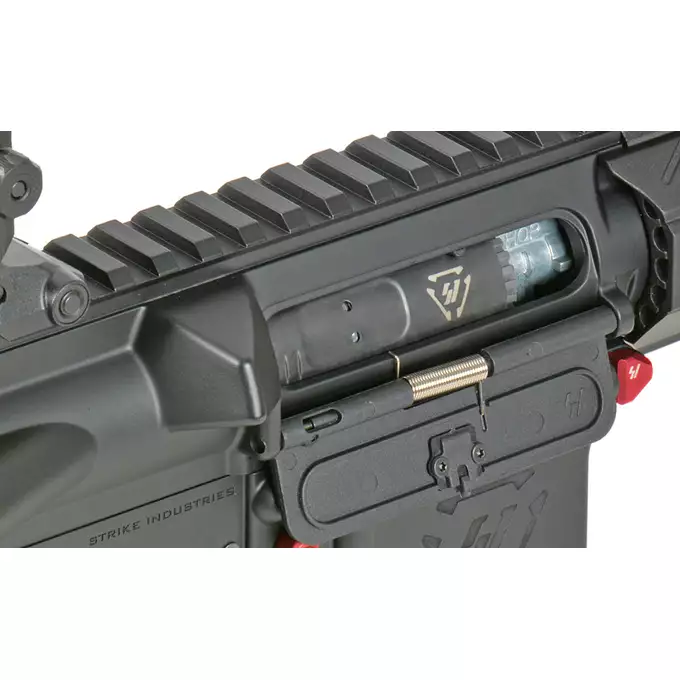 [Zestaw] Replika Karabinka Strike industries 7" Raiders Competition CQB - Red [EMG] + Ładowarka V3+ do akumulatorów LiPo/LiFe [IPower] + Akumulator Li-Po 1100mAh 11,1V 20C - Deans [IPower]