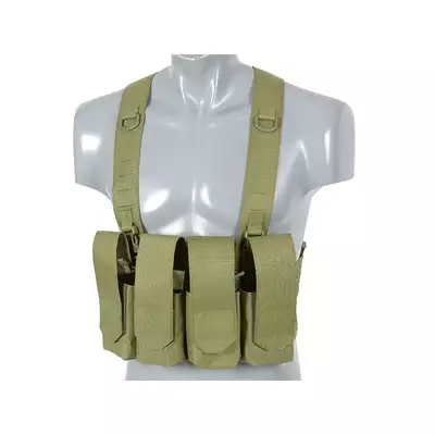 [Zestaw] Kamizelka Chest-rig Laser-Cut z ładownicami AR/AK - Olive [8Fields] + Ładownica na radio Laser Cut - Olive [8FIELDS] + Duża ładownica Laser-Cut ogólnego przeznaczenia - Olive [8FIELDS]