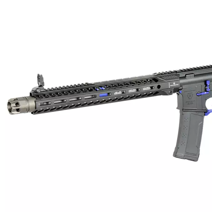 [Zestaw] Replika Karabinka Strike industries 15.5" Raiders Competition Carbine - Blue [EMG] + Ładowarka V3+ do akumulatorów LiPo/LiFe [IPower] + Akumulator Li-Po 1100mAh 11,1V 20C - Deans [IPower]