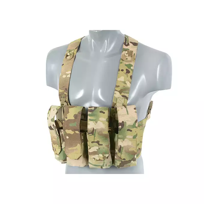 [Zestaw] Kamizelka Chest-rig Laser-Cut z ładownicami AR/AK - Multicamo [8Fields] + Ładownica na radio Laser Cut - Multicamo [8FIELDS] + Pojedyncza ładownica pistoletowa Laser-Cut z klapą - Multicamo [8Fields]