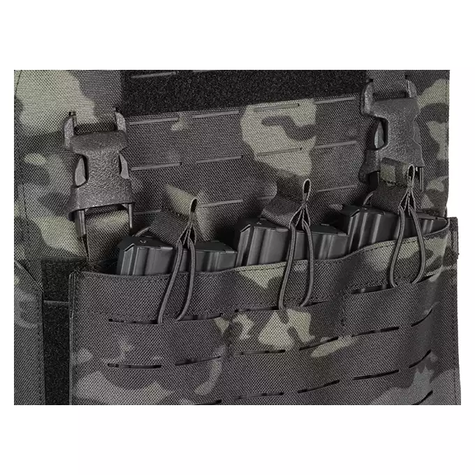 QRF Plate Carrier Laser-Cut Buckle Up with AR15/AK Magazine Pouch - Multicamo Black [8FIELDS]