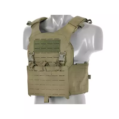 QRF Plate Carrier Laser-Cut Buckle Up with AR15/AK Magazine Pouch - Olive [8FIELDS]