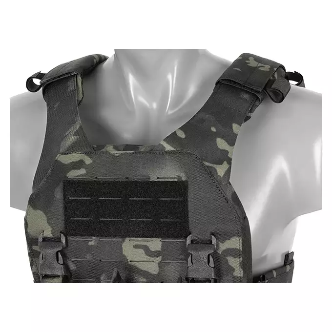 QRF Plate Carrier Laser-Cut Buckle Up with AR15/AK Magazine Pouch - Multicamo Black [8FIELDS]