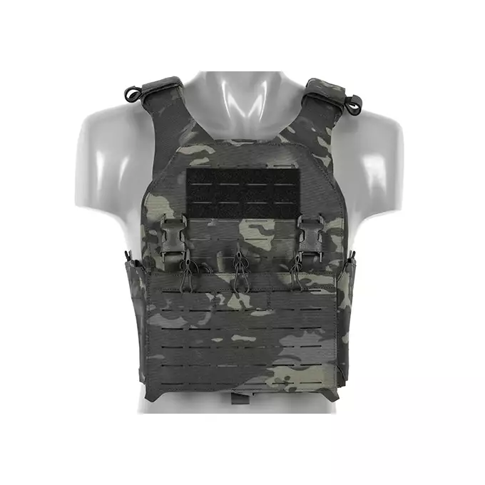QRF Plate Carrier Laser-Cut Buckle Up with AR15/AK Magazine Pouch - Multicamo Black [8FIELDS]