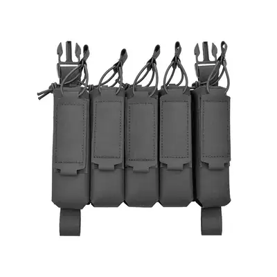 MP5 5-Magazine Pouch, Buckle-Up, Laser-Cut - Black [8FIELDS]