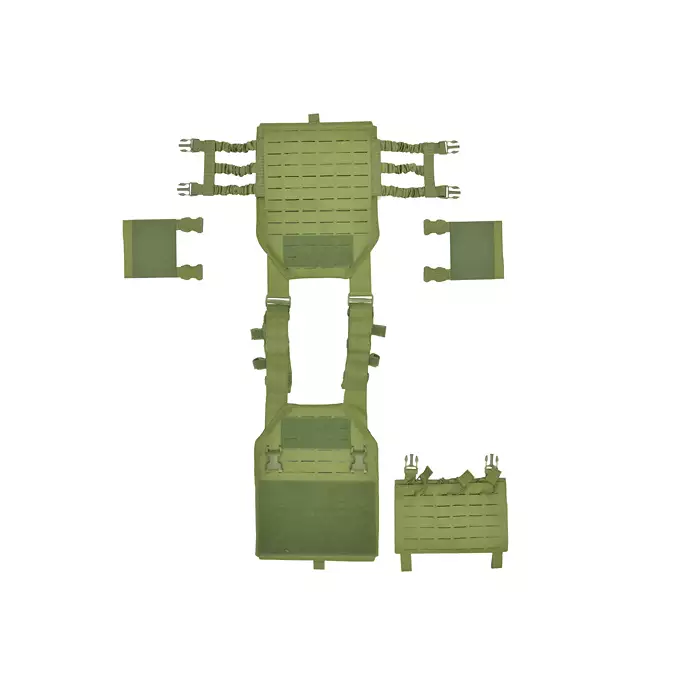 [Zestaw] Kamizelka Assault Plate Carrier Laser-Cut, Buckle-Up z ładownicą na magazynki AR15/AK - Olive [8Fields] + Duża ładownica Laser-Cut ogólnego przeznaczenia - Olive [8FIELDS] + Panel Buckle Up Laser-Cut na 6 magazynków AR15/AK - Olive [8Fields]