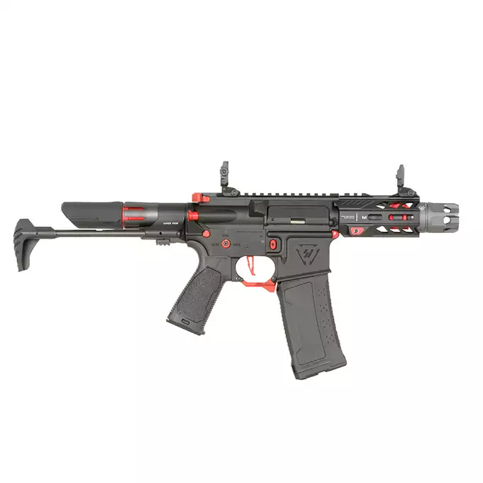 [Zestaw] Replika Karabinka Strike industries 4" Raiders Competition PDW - Red [EMG] + Ładowarka V3+ do akumulatorów LiPo/LiFe [IPower] + Akumulator Li-Po 1100mAh 11,1V 20C - Deans [IPower]