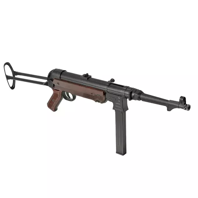 [Zestaw] Replika pistoletu maszynowego MP40 Full Metal AEG - Brown [AGM] + Akumulator Li-Po 1100mAh 7,4V 20C [IPower] + Ładowarka V3+ do akumulatorów LiPo/LiFe [IPower]