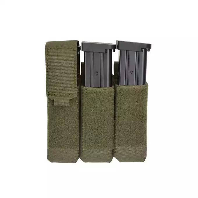Potrójna ładownica pistoletowa Laser-Cut z klapą - Ranger Green [8Fields]