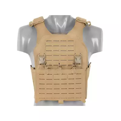 QRF Plate Carrier Laser-Cut Buckle Up with AR15/AK Magazine Pouch - Tan [8FIELDS]