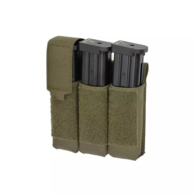 Potrójna ładownica pistoletowa Laser-Cut z klapą - Ranger Green [8Fields]