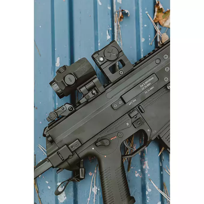 [Zestaw] Replika karabinka B&amp;T APC 556 ETU - Black [ASG] + Kolimator VictOptics SRD 1x18x20 VOD Red Dot [Vector Optics]