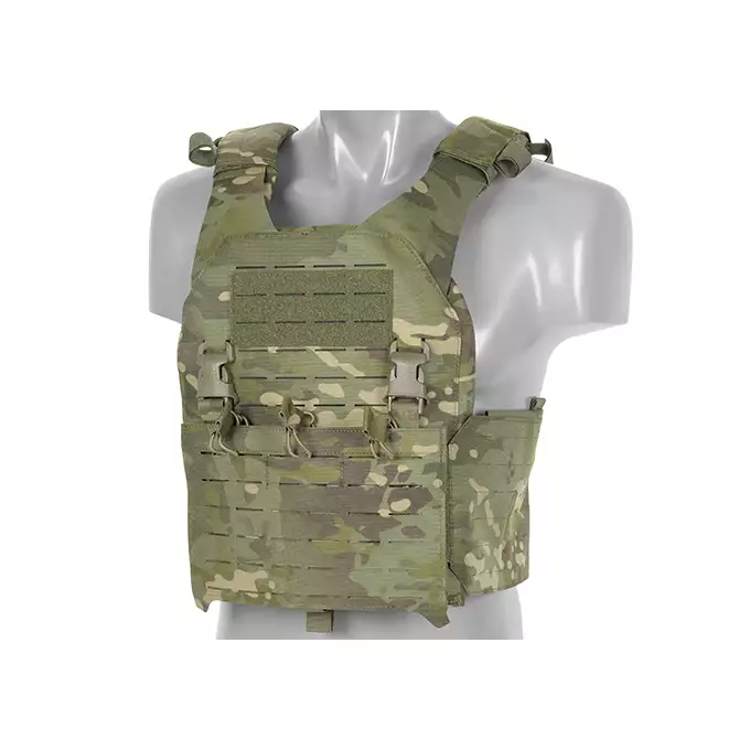 QRF Plate Carrier Laser-Cut Buckle Up with AR15/AK Magazine Pouch - Multicamo Tropic [8FIELDS]