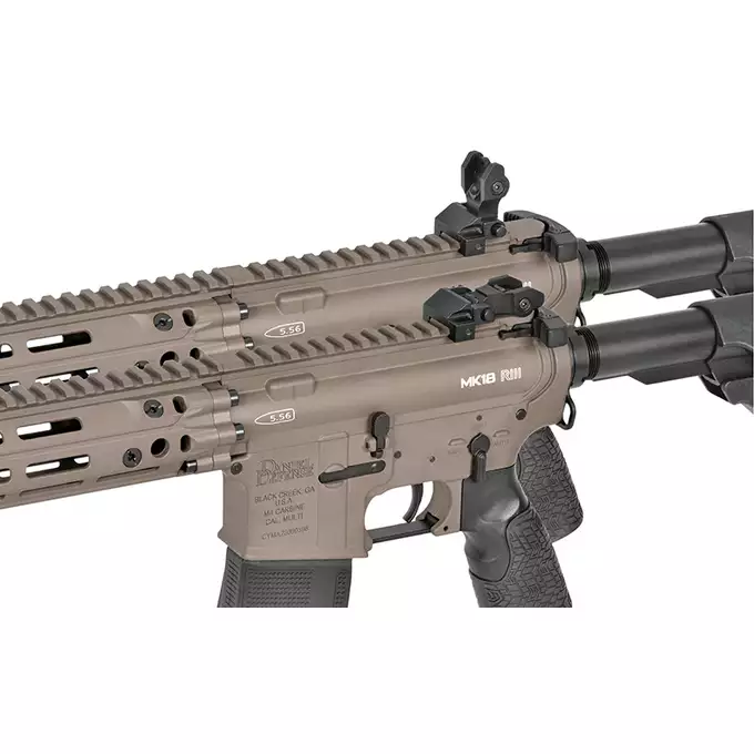 [Zestaw] Replika Daniel Defense M4A1 RIII 14.5" Eshooter ETU, GEN-2 - FDE [EMG] + Ładowarka V3+ do akumulatorów LiPo/LiFe [IPower] + Akumulator Li-Po 1100mAh 11,1V 20C - Deans [IPower]