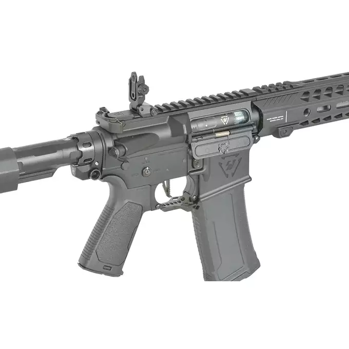 [Zestaw] Replika Karabinka Strike industries 13.5" Raiders Carbine - Black [EMG] + Ładowarka V3+ do akumulatorów LiPo/LiFe [IPower] + Akumulator Li-Po 1100mAh 11,1V 20C - Deans [IPower]