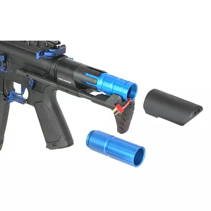 [Zestaw] Replika Karabinka Strike industries 4" Raiders Competition PDW, GEN-2 - Blue [EMG] + Ładowarka V3+ do akumulatorów LiPo/LiFe [IPower] + Akumulator Li-Po 1100mAh 11,1V 20C - Deans [IPower]