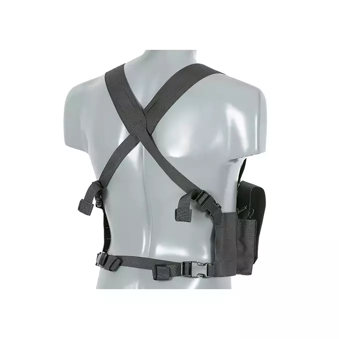 [Zestaw] Kamizelka Chest-rig Laser-Cut z ładownicami AR/AK - Czarna [8Fields] + Ładownica na radio Laser Cut - Czarna [8FIELDS] + Duża ładownica Laser-Cut ogólnego przeznaczenia - Black [8FIELDS]