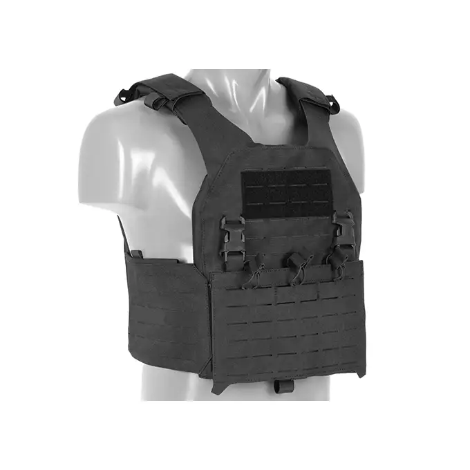 QRF Plate Carrier Laser-Cut Buckle Up with AR15/AK Magazine Pouch - Black [8FIELDS]