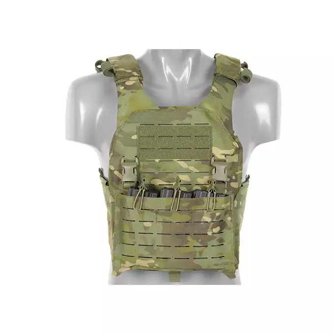 QRF Plate Carrier Laser-Cut Buckle Up with AR15/AK Magazine Pouch - Multicamo Tropic [8FIELDS]