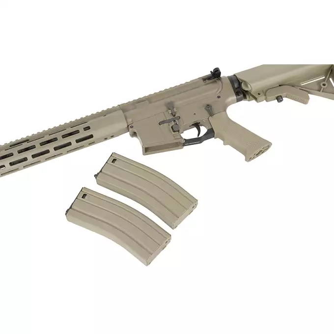 [Zestaw] Replika airsoftowa WE13 DSG 9,5" M4/AR-15, 50 RPS, ETU - Black [WELL PRO] + Magazynek Stanag M4/AR Mid-cap 90 kulek [WELL PRO]