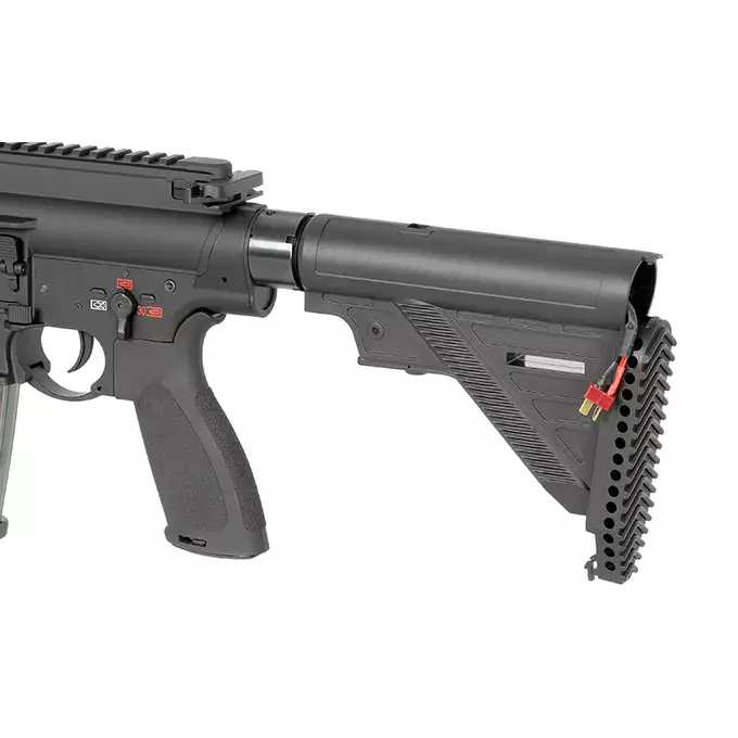 [Zestaw] Replika Airsoftowa EC-202 Edycja Advanced (ulepszony gearbox, programowalny ETU) - Black [E&amp;C] + Akumulator airsoftowy 25C 1100mAh 3S1P 11.1V LiPo T-Plug + Kompaktowa ładowarka LIPO B3Pro