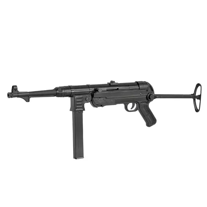 [Zestaw] Replika pistoletu maszynowego MP40 Full Metal AEG - Black [AGM] + Akumulator Li-Po 1100mAh 7,4V 20C [IPower] + Ładowarka V3+ do akumulatorów LiPo/LiFe [IPower]