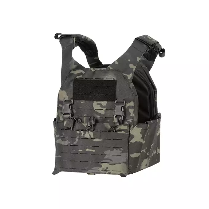 QRF Plate Carrier Laser-Cut Buckle Up with AR15/AK Magazine Pouch - Multicamo Black [8FIELDS]