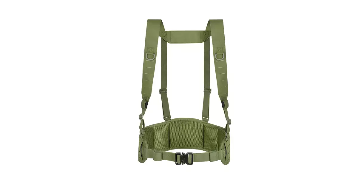 Patrol Tactical Belt with Suspenders MOLLE, Laser Cut - Olive