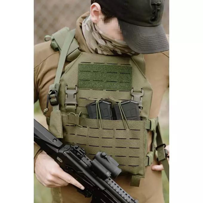 [Zestaw] Kamizelka Assault Plate Carrier Laser-Cut, Buckle-Up z ładownicą na magazynki AR15/AK - Olive [8Fields] + Duża ładownica Laser-Cut ogólnego przeznaczenia - Olive [8FIELDS] + Panel Buckle Up Laser-Cut na 6 magazynków AR15/AK - Olive [8Fields]