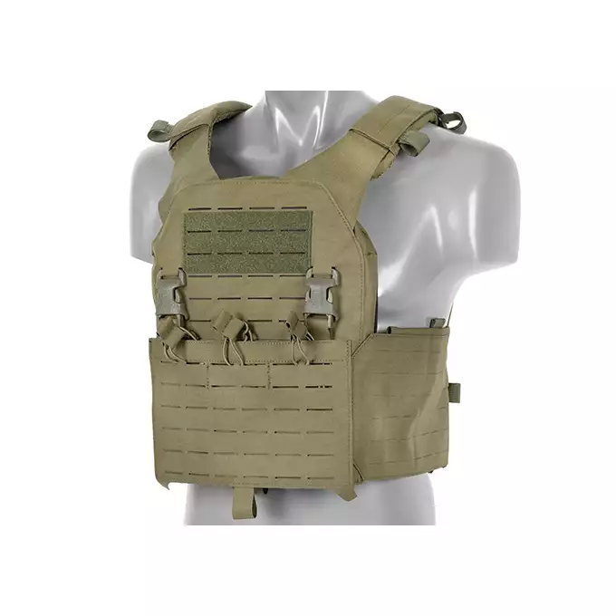 QRF Plate Carrier Laser-Cut Buckle Up with AR15/AK Magazine Pouch - Olive [8FIELDS]