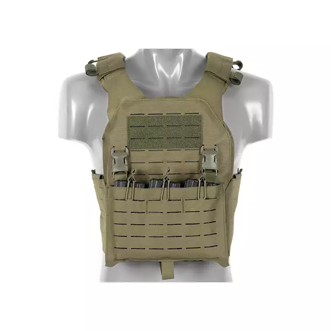 QRF Plate Carrier Laser-Cut Buckle Up with AR15/AK Magazine Pouch - Olive [8FIELDS]