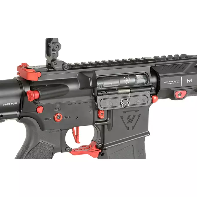[Zestaw] Replika Karabinka Strike industries 4" Raiders Competition PDW - Red [EMG] + Ładowarka V3+ do akumulatorów LiPo/LiFe [IPower] + Akumulator Li-Po 1100mAh 11,1V 20C - Deans [IPower]