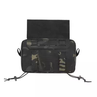 Two-Pocket Utility Pouch with Mounting Panel, Laser Cut - Multicamo Black [8FIELDS]