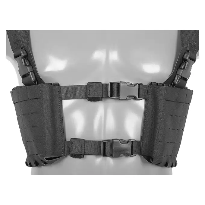 Chest Rig with Two Pouches for 6 AR / AK Magazines, Laser Cut - Black [8FIELDS]